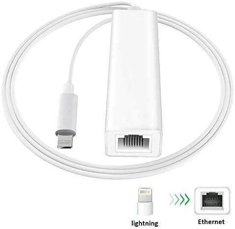 lightning ethernet adapter, 3.0 Gigabit Ethernet , Lightning to LAN RJ45 Network Adapter for iPhone/iPad