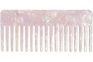 SIMPLY HAIR Pettine a denti larghi per ricci, pettine per capelli ricci, pettine per capelli ricci, pettine per denti larghi, pettine per doccia, pettine largo per spazzolare i ricci, resistente e leggero (rosa)