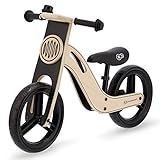 Kinderkraft Bicicleta sin Pedales para bebés UNIQ Bicicleta de Equilibrio para niños Bici de madera ultraligera 2, 7kg Intertek - estructura Segura dos asas de transporte Sillín de ajuste Suave