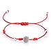 Produktbild WHFDRHSZ Armband Armreifen Armbänder 2Pcs 8Mm Crystal Ball schwarz String Männer Armbänder Handwerk Charme Briading Macrame Armband Micro Pave schwarz Zirkon, Silber rot Seil