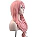 YOPO 28" Wig Long Big Wavy Hair Women Cosplay Party Costume Wig(Pink)