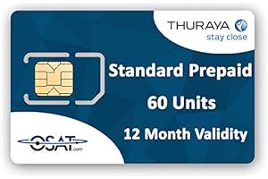 OSAT Thuraya Carte SIM Standard pour téléphone Satellite avec 60 unités