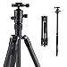 Produktbild DHHZRKJ Tragbares Kamerastativ, Carbonfaser-Stativ, zusammenklappbarer Abnehmbarer Kugelkopf für Canon-, Nikon-, Sony-, Samsung-, Olympus-, Panasonic-, Pentax-Kameras usw.