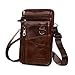 Produktbild CLEAR-S Leather Cell Phone Purse Men Crossbody Shoulder Bag Travel Messenger Pouch Waist Belt Clip Pack Bag - Brown