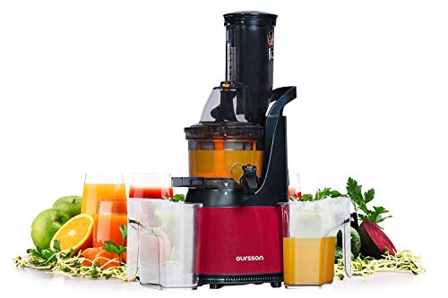 Oursson Vitality Extracteur de Jus de Fruits et Légumes avec Tarière, Technologie de Pressage à Froid, 1 litre, 240 Watts, Bordeaux, JM6001/DC