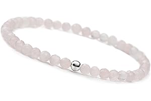 GD GOOD.designs EST. 2015 Rosenquarz Armband Damen mit echten Natursteinen und 925 Silber Perle I Naturstein Armband aus facettierte 4mm Edelstein Perlen - Inkl. Geschenkbeutel
