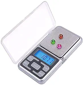HEMJEX Digital Pocket Scale 0.1Gm to 200Gm for Kitchen Jewellery Weighing Weighing Scale (Silver)