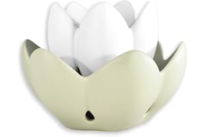 ALBALÙ Profuma Ambienti Profumatore Ninfea Tortora in Ceramica Diffusore di Oli Essenziali e di Aromi Brucia Essenze con Candela (Tea Light + Profumo + Gift Box Inclusi)