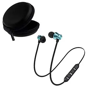 CROGIE Best Wireless Bluetooth Headset Magnet Earphone with Hand-Free Calling with Hard Carrying Case Portable Besttection Storage Bag for Earphone Headset Headphone Black