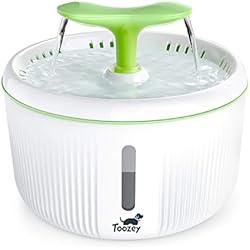 Toozey Fontaine à Eau pour Chat, 2L Fontaine a Eau pour Chats avec Fenêtre de Niveau d'eau et Filtre à Charbon Actif, Fontaine Automatique et Silencieuse pour Chats et Chiens