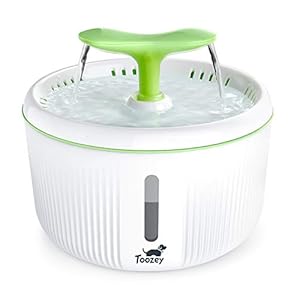 Toozey Fuente para Gatos, 2L Bebedero Gatos con Ventana de Nivel de Agua, fuente agua gatos Con Filtro de Carbón Activado, Fuente Automática y Silenciosa para Perros y Gatos