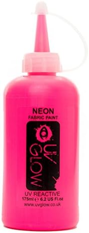 UV Glow Neon Fabric Paint - 175ml Bottles (Pink)