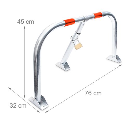 Relaxdays Parkplatzsperre manuell mit Schloss und Leuchtmarkierung, 10017409 - 4
