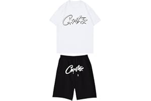 XUEQINGDE Chándales para niño Harajuku Corteiz Y2K Chandal Niños Corteiz Primavera/Verano Manga Corta + Shorts Niños Conjunto de Ropa deportiva para 3-14 Años Camiseta NOFS Niño Trapstar Conjunto Verano niño