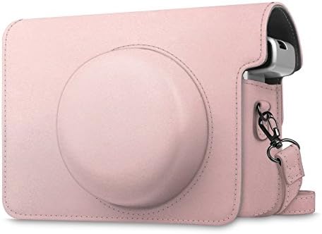 Jaseper PU Leather Case Bag for Instax Wide 300 Camera with Adjustable Shoulder Strap (Pink)