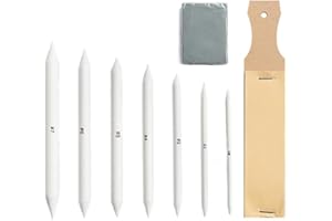 JchEnye Sketching Paper Eraser Pencil 9-teiliges Set, doppelendiger Papierbleistift, weiß, Knetradierer und Bleistiftschleifbrett für Studenten Skizzieren, Zeichnen, Malen, Farbübergänge