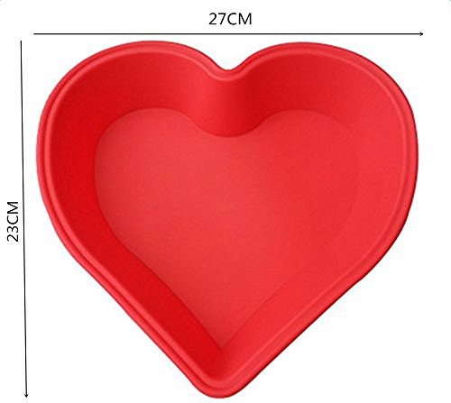 CAOLATOR Silikon-Backformen Kuchenform Herzförmig Kuchenform Backform 10 Zoll Geeignet für Mikrowelle Backofen Dampfgarer Kühlschrank - 2