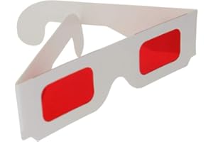 Othmro 5pcs 3D Glasses Red-Red Cardboard Glasses White Paper Glasses Frame 3D Glasses for 3D Virtual Video, 3D DVDs, 3D Video Games, Comics, Images