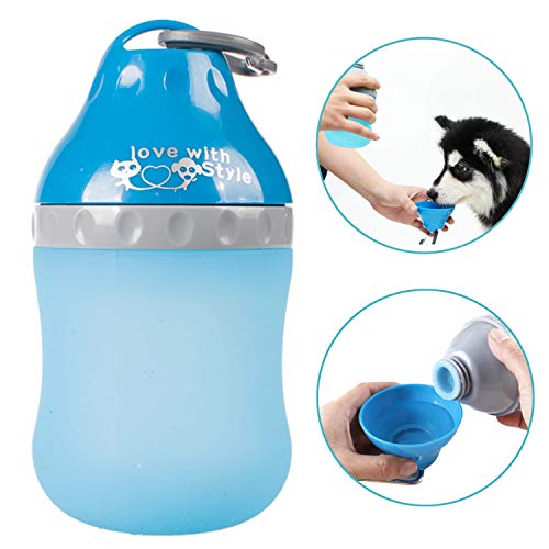 Botella de Agua, Pyrus Botella de Agua para Perro 400ml / 13.11fl oz, Botella Plegable Botella de Agua para Mascotas Caminar, Silicona Botella de Agua para Viajar con Perros Gatos