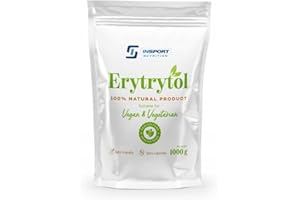 INSPORT Nutrition - Erythritol - Produit naturel - Vegan - Sans additif - Keto friendly - Alternative au sucre - 0 calories - Emballage à fermeture éclair anti-fuite - 1kg