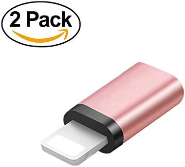 Type C to Lightning Adapter 2-Pack, USB-C to 8-Pin Lightning Male Charge and Sync Adapter - Data Sync your iPhone / iPad / iPod with USB-C Cables