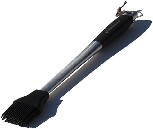 Never Rust Premium Stainless Steel Silicone Barbecue Basting Brush, Large Head, Charcoal Black …