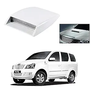 Olmeo Car Turbo Style Air Intake Bonnet Scoop White for Mahindra Xylo