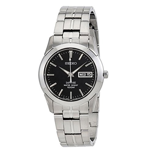 SeikoSGG715P1Unisex Armbanduhr,Quarz, analog, schwarzes Zifferblatt,graues Stahl-Uhrband SeikoSGG715P1Unisex Armbanduhr,Quarz, analog, schwarzes Zifferblatt,graues Stahl-Uhrband