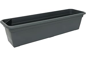 MePla Balcony Jardinière de Balcon avec réservoir d'eau 80 cm Anthracite Jardinière en Plastique résistant aux UV Résistant aux intempéries