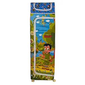 NHR Chota bheem Foldable/Collapsible Plastic Baby almirah, Kids Wardrobe, Cloth Organizer, Folding Cupboard, Toy Box (6 Shelf)