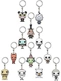 Tus personajes favoritos de Pesadilla antes de Navidad en forma de llaveros de vinilo estilizados de Funko.