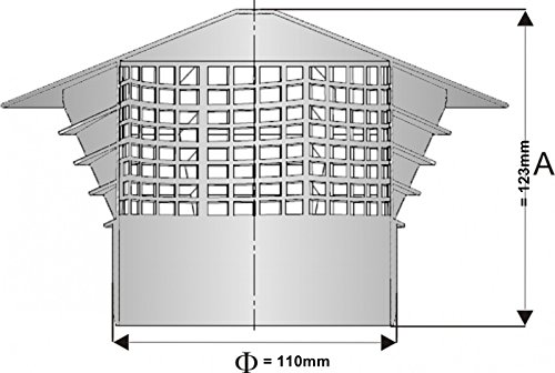 Entlüftungshaube Dunsthut Dachentlüfter Univent DN 110 110mm in Rohr - 6