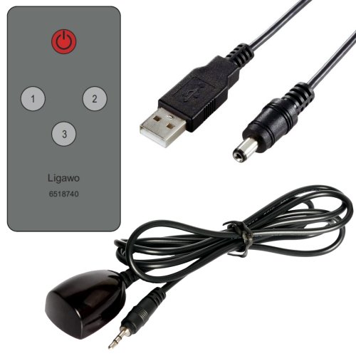 Ligawo 6518740 Audio Umschalter (3x SPDIF-Toslink Eingang auf 1x SPDIF-Toslink Ausgang, USB) inkl. Fernbedienung, IR-Kabel schwarz - 3