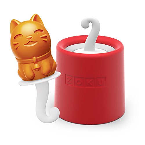 Zoku ZK123-009 Eisformen „Ice Pop“ Katze, 45 ml, Kunststoff, orange - 3