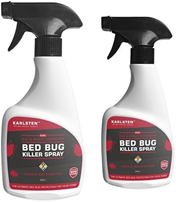 Karlsten Bed Bug Pest Control Killer Spray x 2 Double Pack Fast Acting Elimination Of Irritating Bed Bugs Kills On Contact, Formulated To kill Bed Bugs In A Fast & Effective Way 500Ml
