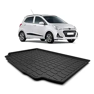 GFX Car Trunk Rear Mat Boot Dicky Mat (After-Market) Compatible with i10 Grand (2014 Onward) Black Custom Fit Heavy Duty TPV Material