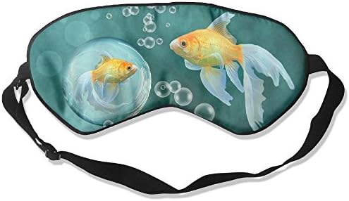 Comfortable Sleep Eyes Masks Bubbles Goldfish Pattern Sleeping Mask For Travelling, Night Noon Nap, Mediation Or Yoga