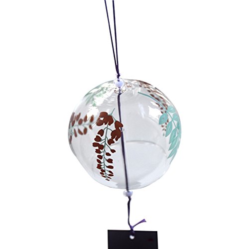 Japanische Windspiel Wind Glocken Handgemachtes Glas Geburtstagsgeschenk für Zu Hause Oder Geschenk für Den Valentinstag Dekorationsstile Küche Dekorationsstile Spa Dekorationsstile Dekorationsstile Dekorationsstile Deko Garten Gartenzwerg Mit Fenster (Wisteria - 6