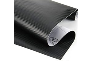 Rouleau d'enveloppe de vinyle de fibre de carbone de voiture de Riloer 3D, autocollant de film auto-adhésif universel pour les voitures et les motos noir