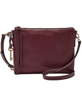 Fossil Emma Crossbody Rot Damen Handtasche Tasche Schultertasche Leder Umhängetasche Schulter Umhänge Taschen