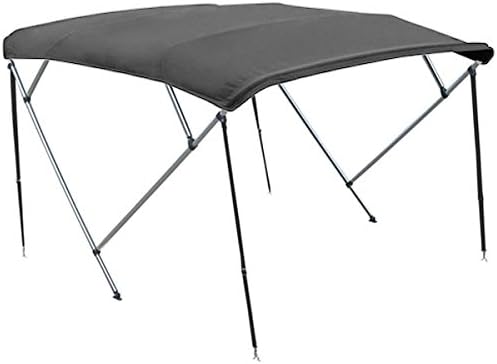 NEH® 4 Bow Gray Bimini Boat Cover Top With Zippered Boot Fits 91"-96" Width Beam Boat Covers V-Hull Fishing Ski Boat Runabout Pro Bass Inboard Outboard Boat Covers Bimini