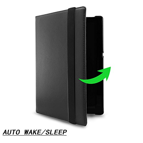 Infiland Lenovo Tab 2 A10-70 / Tab 2 A10-70L / Tab 2 A10-70F/ Tab3 10 Plus Hülle Case – PU Ledertasche lederhülle 360° Drehbarer Stand Smart Cover Case Schutzhülle Tasche Etui für Lenovo Tab 2 A10-70 / Tab 2 A10-70L / Tab 2 A10-70F/ Tab3 10 Plus 10,1 Zoll Tablet (mit Auto Schlaf / Wach Funktion)(Schwarz) - 5