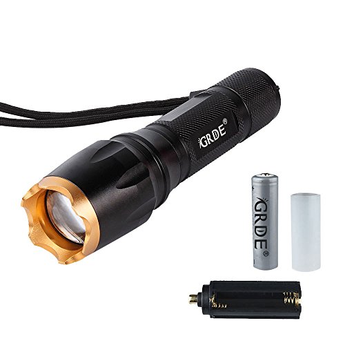 helle Taschenlampe fokussierbar 5 Modus LED Taschenlampe (inklusive Akku) spritzwassergeschützt und wiederaufladbar - 6