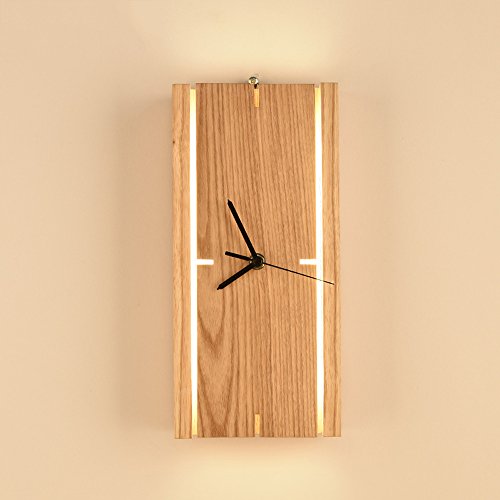 Preisvergleich Produktbild Lithx Einfache moderne Holzuhr LED Tischlampe Creative Schlafzimmer Nachttisch Licht Licht Wohnzimmer Cafe Bekleidung Dtore Dekoration Wand Lampe Studie Lagerraum Schreibtisch Lampe Licht
