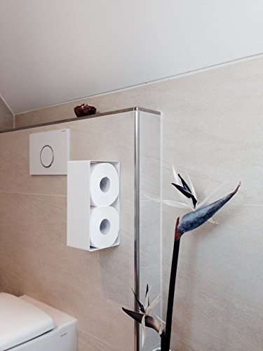 Toilettenpapierhalter Ersatzrollenhalter WC Bad Toilette weiß selbstklebend ohne bohren - 5