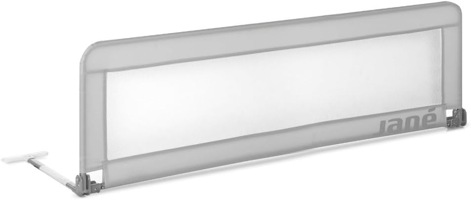 Jané Barrera de Cama Abatible 140 cm, Extra Alta y Transpirable, Plegable con Bolsa de Transporte, Color Gris