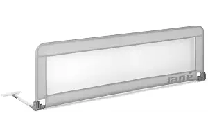 Jané Barrera de Cama Abatible 140 cm, Extra Alta y Transpirable, Plegable con Bolsa de Transporte, Color Gris
