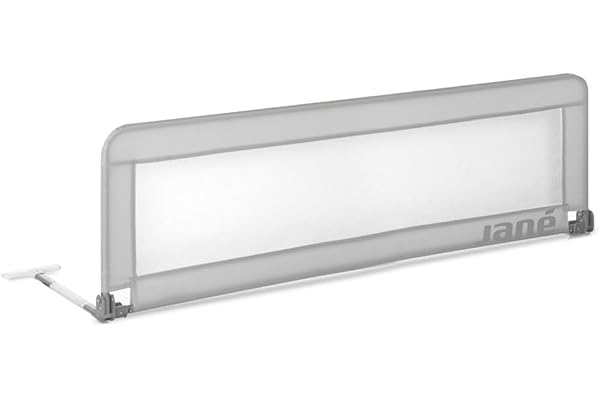 Jané Barrera de Cama Abatible, Largo 140 cm, Bolsa Transporte, Diseño Extra Alto, Transpirable, Gris