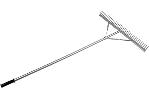 CStern Râteau en aluminium avec poignée en aluminium - 37 dents - Pour feuilles, foin, herbe