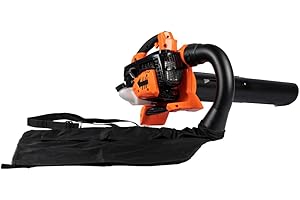 CALLOW RETAIL PETROL Garden Leaf Blower & Vacuum - Powerful 27cc Engine 2 Stroke Easy Start with 40L Vacuum bag